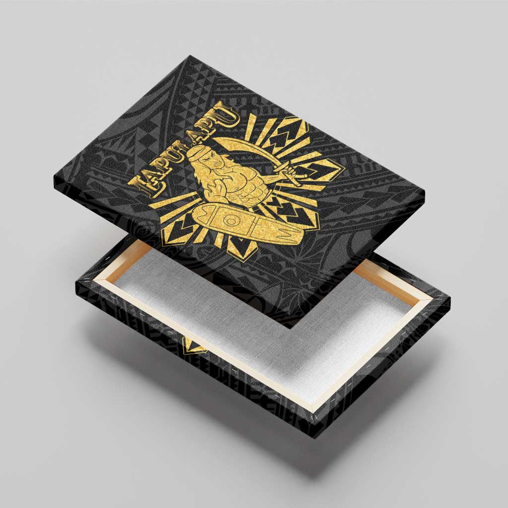 Philippines Tribal Canvas Wall Art King Lapu Lapu Gold Version