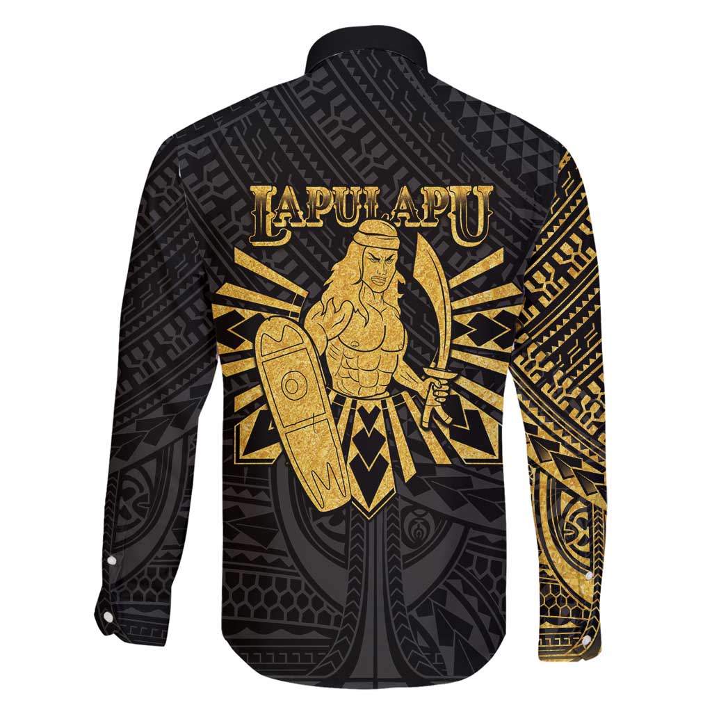 Philippines Tribal Family Matching Mermaid Dress and Hawaiian Shirt King Lapu Lapu Gold Version