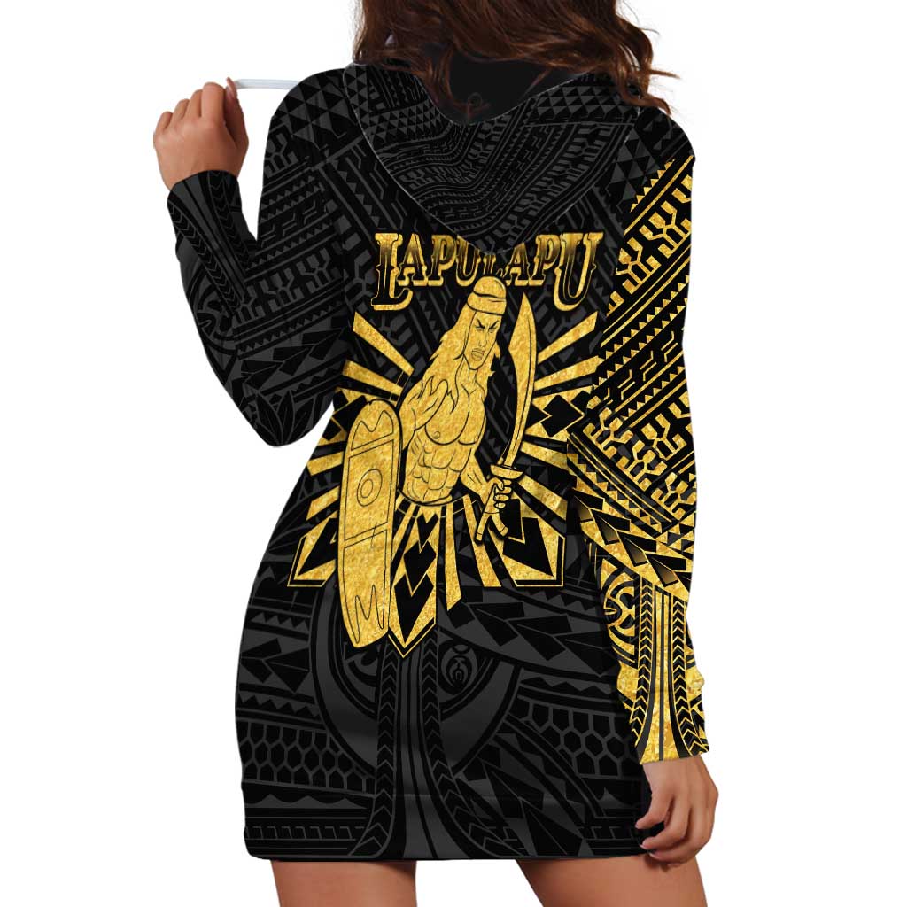Philippines Tribal Hoodie Dress King Lapu Lapu Gold Version
