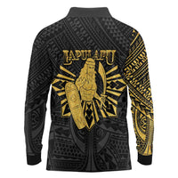 Philippines Tribal Long Sleeve Polo Shirt King Lapu Lapu Gold Version