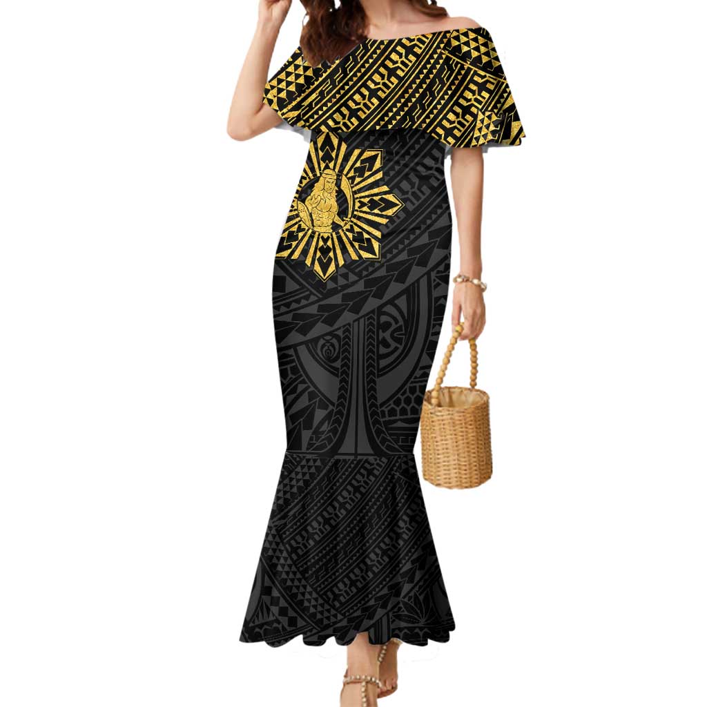 Philippines Tribal Mermaid Dress King Lapu Lapu Gold Version