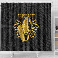 Philippines Tribal Shower Curtain King Lapu Lapu Gold Version