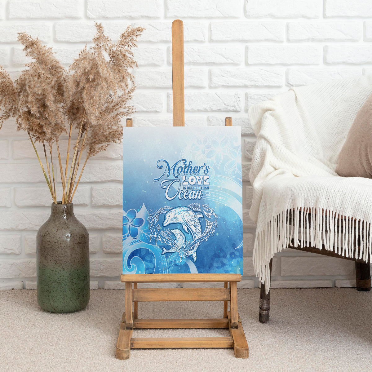 Mother's Love Is Deeper Than Ocean Canvas Wall Art Polynesian Style