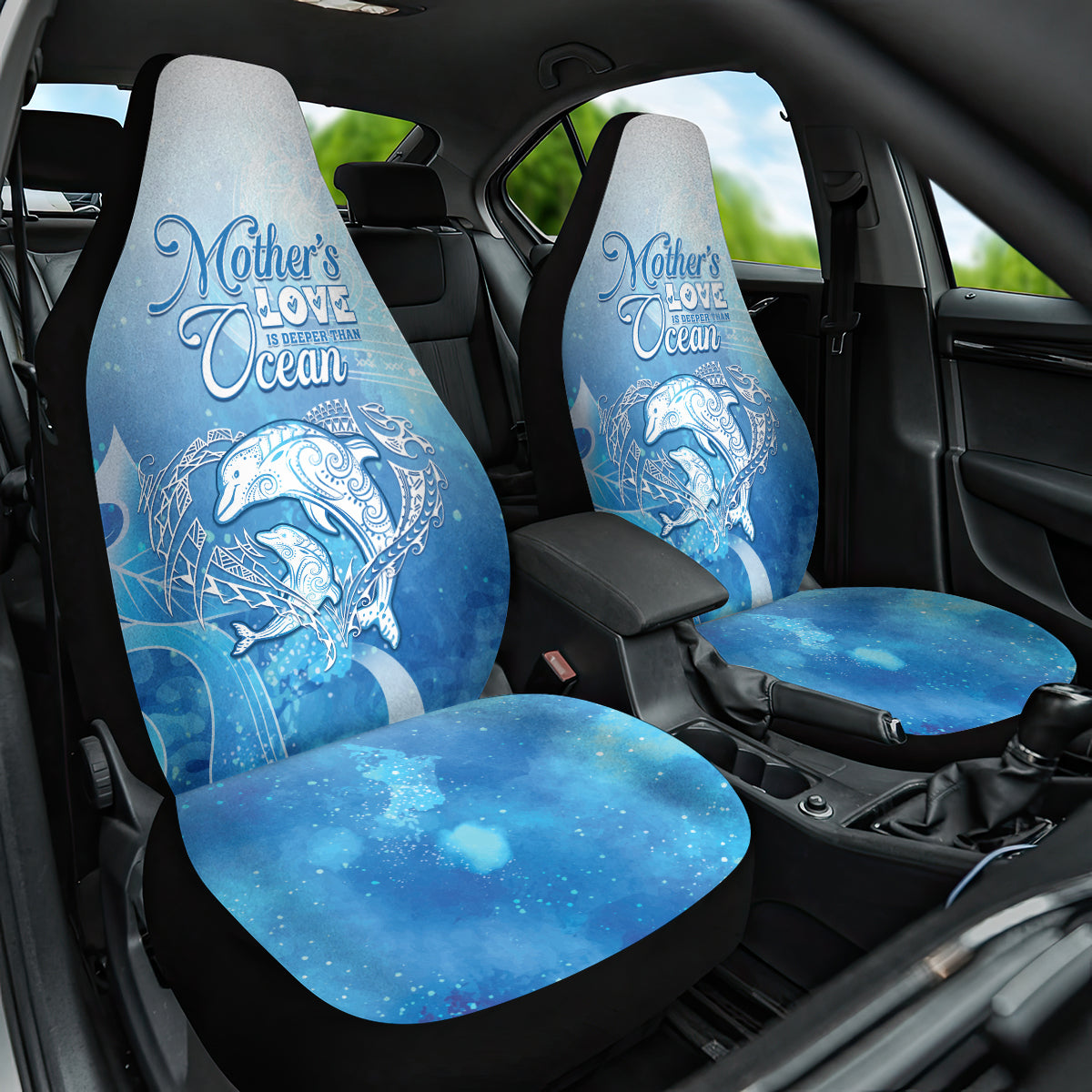 Mother's Love Is Deeper Than Ocean Car Seat Cover Polynesian Style