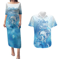 Mother's Love Is Deeper Than Ocean Couples Matching Puletasi and Hawaiian Shirt Polynesian Style