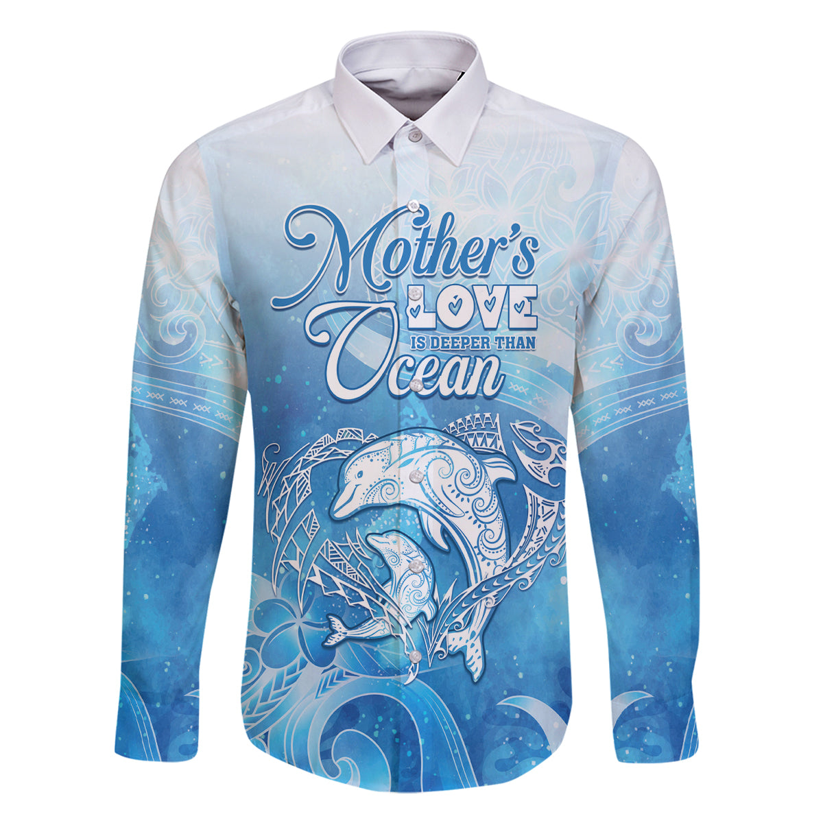 Mother's Love Is Deeper Than Ocean Family Matching Tank Maxi Dress and Hawaiian Shirt Polynesian Style