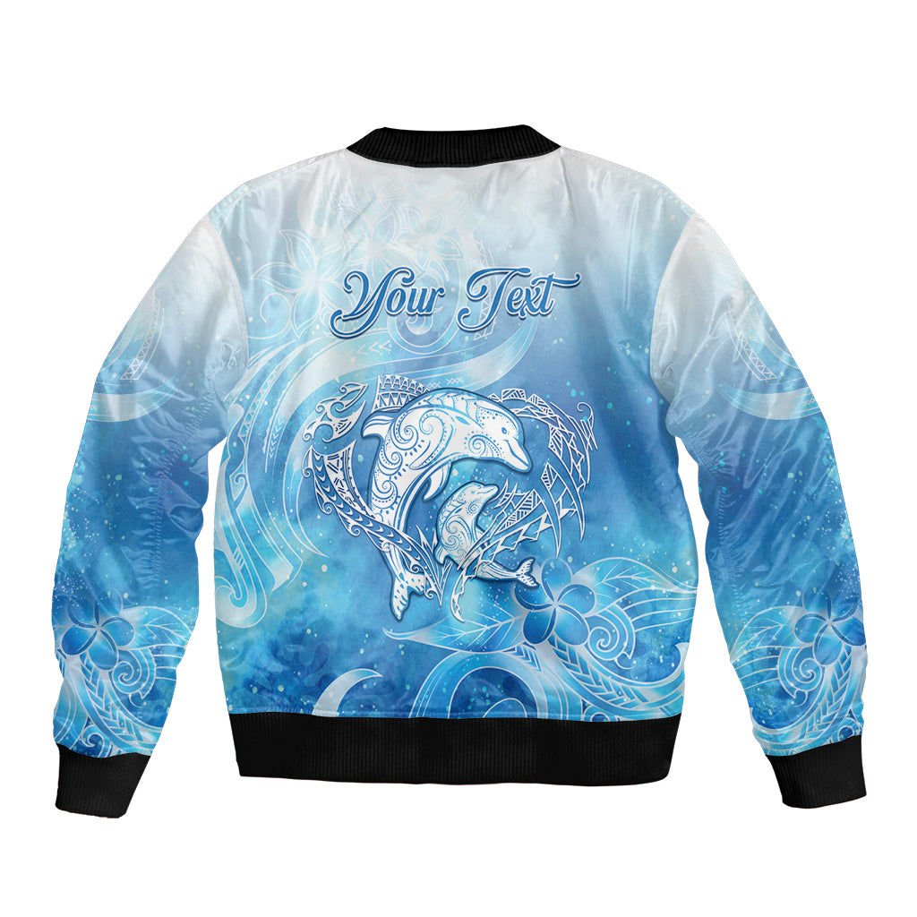 Mother's Love Is Deeper Than Ocean Sleeve Zip Bomber Jacket Polynesian Style