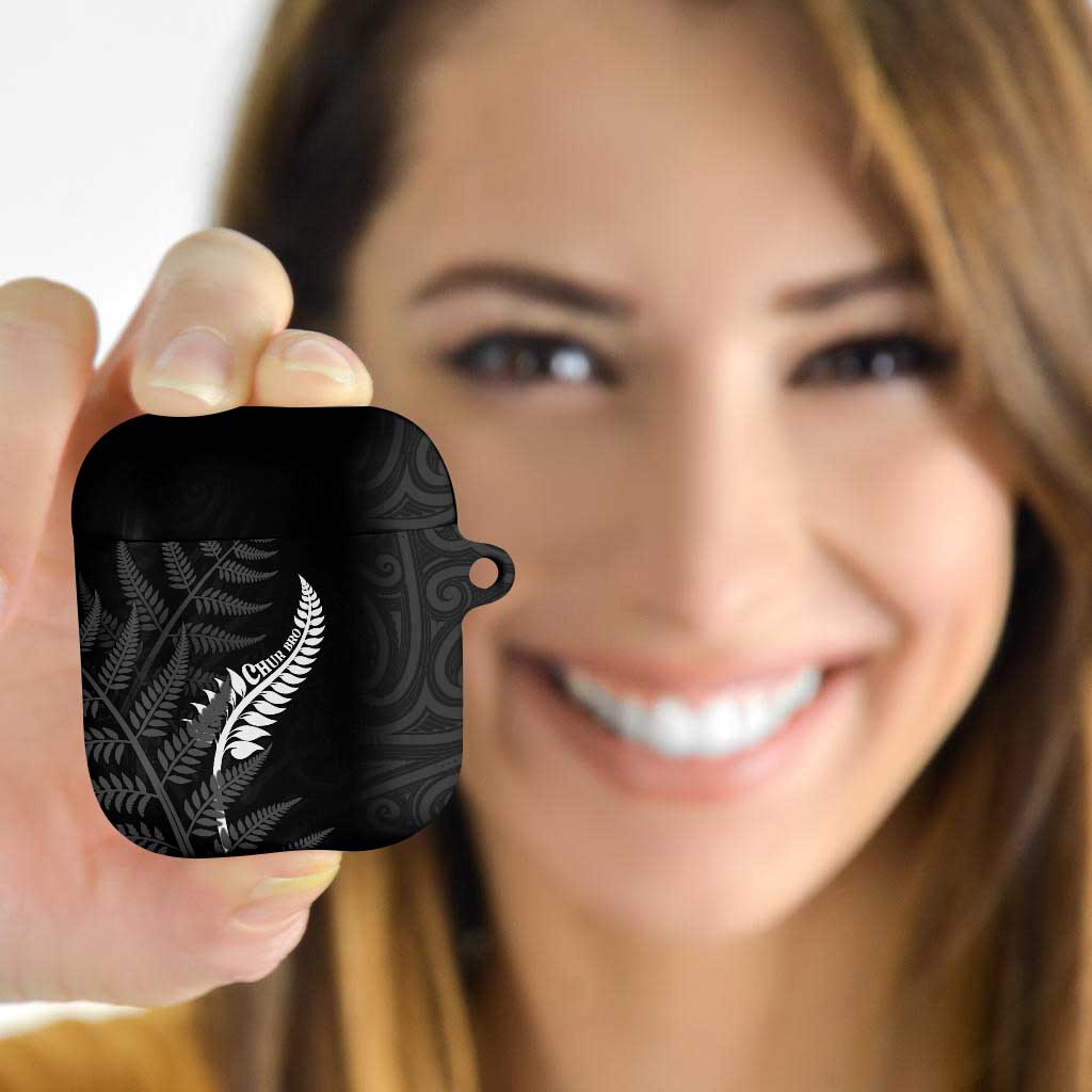 New Zealand Chur Bro AirPods Case Maori Koru With Silver Fern