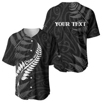 Personalised New Zealand Chur Bro Baseball Jersey Maori Koru With Silver Fern