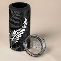 Personalised New Zealand Chur Bro 4 in 1 Can Cooler Tumbler Maori Koru With Silver Fern