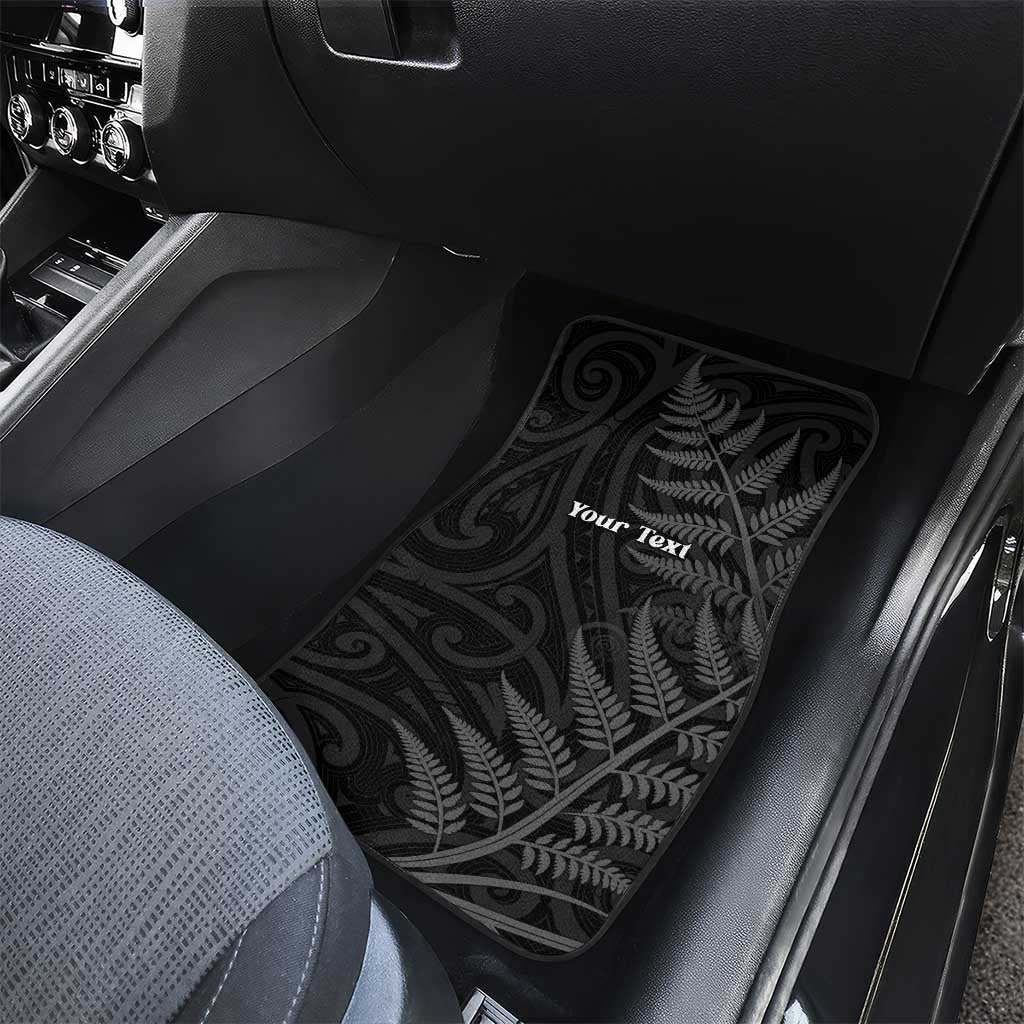 Personalised New Zealand Chur Bro Car Mats Maori Koru With Silver Fern