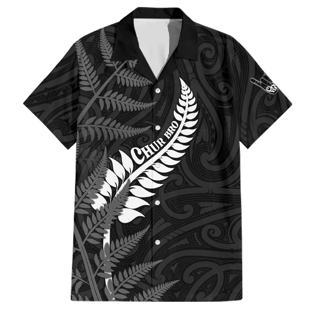Personalised New Zealand Chur Bro Family Matching Long Sleeve Bodycon Dress and Hawaiian Shirt Maori Koru With Silver Fern