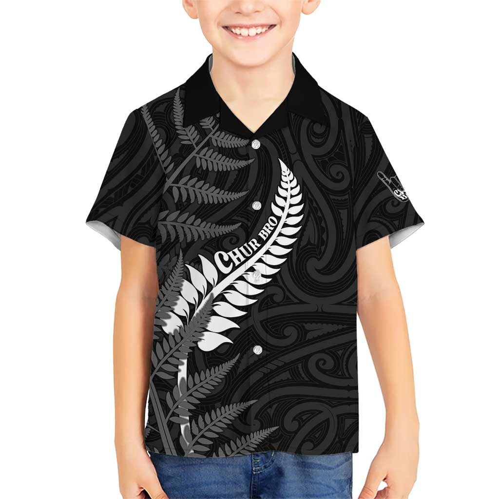 Personalised New Zealand Chur Bro Family Matching Mermaid Dress and Hawaiian Shirt Maori Koru With Silver Fern