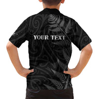 Personalised New Zealand Chur Bro Family Matching Off The Shoulder Long Sleeve Dress and Hawaiian Shirt Maori Koru With Silver Fern
