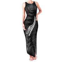 Personalised New Zealand Chur Bro Family Matching Tank Maxi Dress and Hawaiian Shirt Maori Koru With Silver Fern