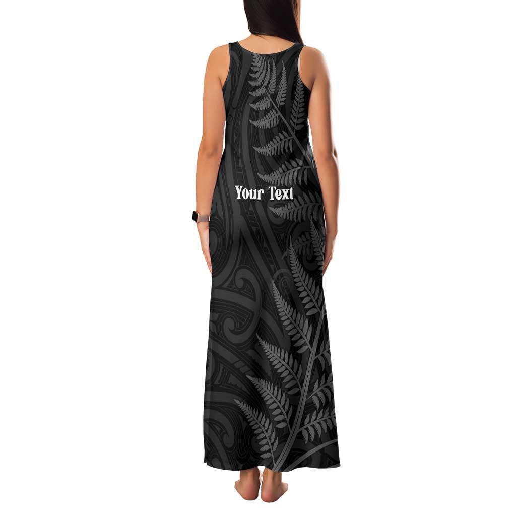 Personalised New Zealand Chur Bro Family Matching Tank Maxi Dress and Hawaiian Shirt Maori Koru With Silver Fern