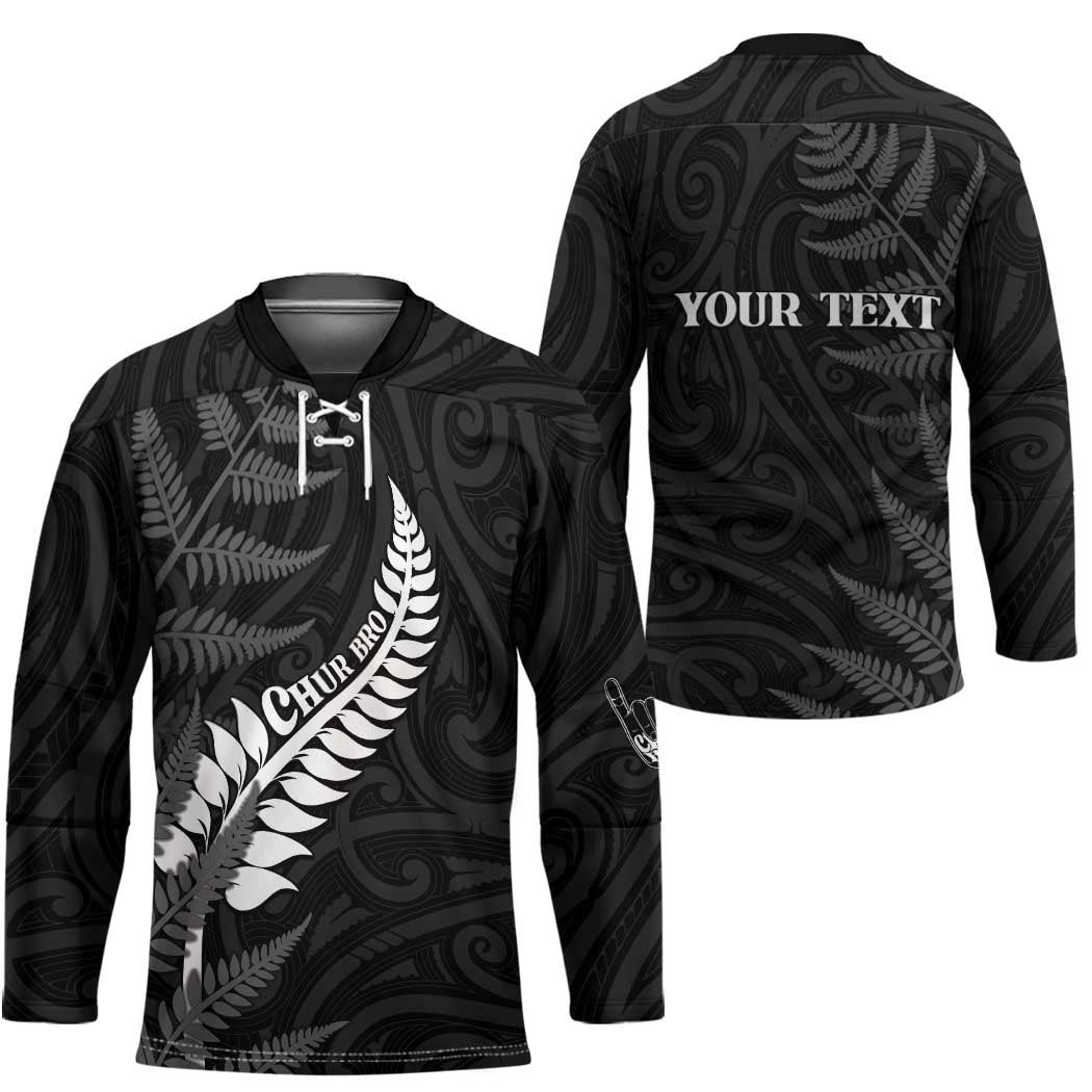 Personalised New Zealand Chur Bro Hockey Jersey Maori Koru With Silver Fern LT05 - Polynesian Pride