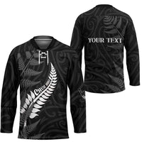 Personalised New Zealand Chur Bro Hockey Jersey Maori Koru With Silver Fern LT05 - Polynesian Pride
