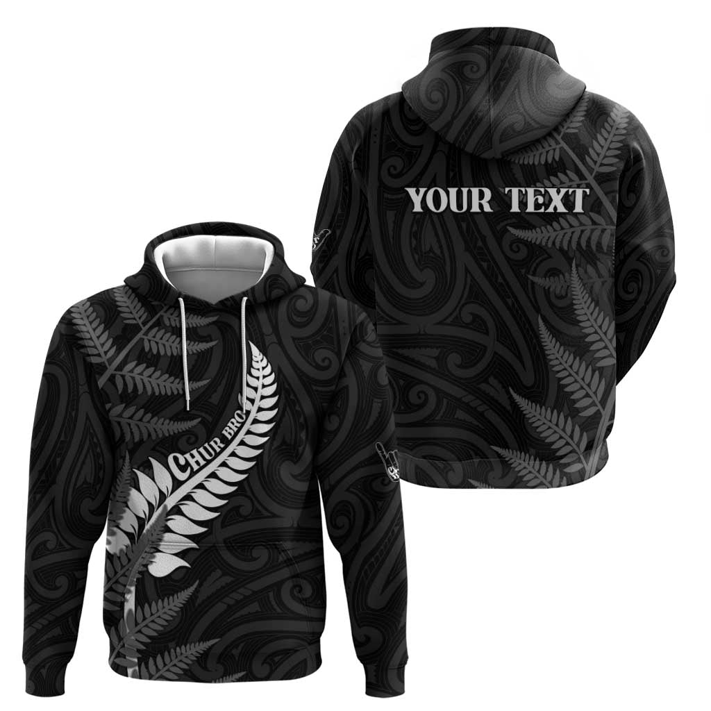 Personalised New Zealand Chur Bro Hoodie Maori Koru With Silver Fern LT05 - Polynesian Pride