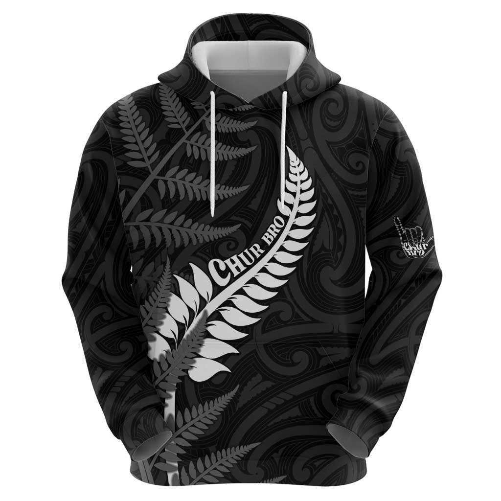 Personalised New Zealand Chur Bro Hoodie Maori Koru With Silver Fern LT05 - Polynesian Pride