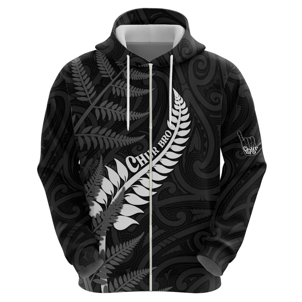 Personalised New Zealand Chur Bro Hoodie Maori Koru With Silver Fern LT05 - Polynesian Pride