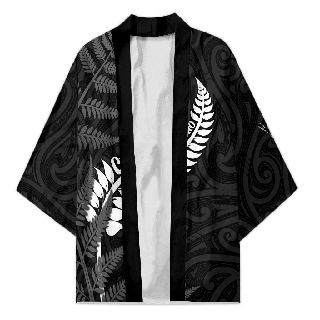 Personalised New Zealand Chur Bro Kimono Maori Koru With Silver Fern
