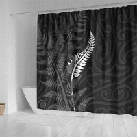 New Zealand Chur Bro Shower Curtain Maori Koru With Silver Fern LT05 - Polynesian Pride