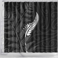 New Zealand Chur Bro Shower Curtain Maori Koru With Silver Fern LT05 - Polynesian Pride