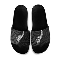 New Zealand Chur Bro Slide Sandals Maori Koru With Silver Fern