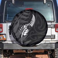 New Zealand Chur Bro Spare Tire Cover Maori Koru With Silver Fern LT05 Black - Polynesian Pride