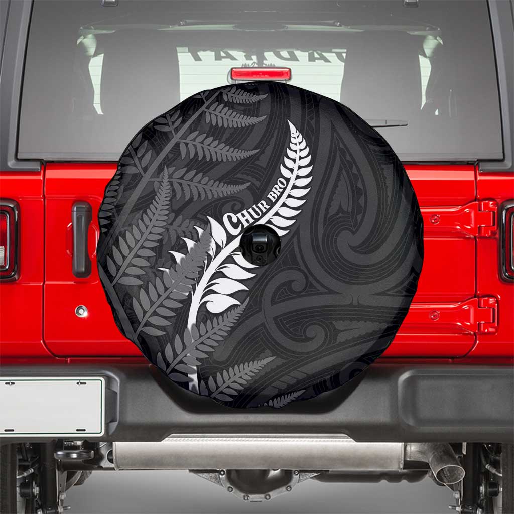 New Zealand Chur Bro Spare Tire Cover Maori Koru With Silver Fern LT05 - Polynesian Pride