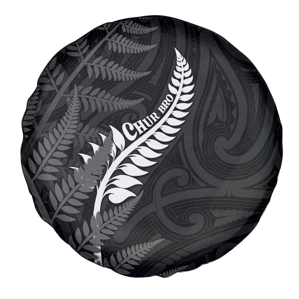 New Zealand Chur Bro Spare Tire Cover Maori Koru With Silver Fern LT05 - Polynesian Pride