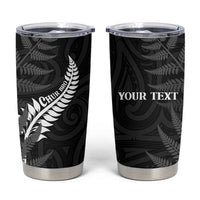 Personalised New Zealand Chur Bro Tumbler Cup Maori Koru With Silver Fern LT05 Black - Polynesian Pride