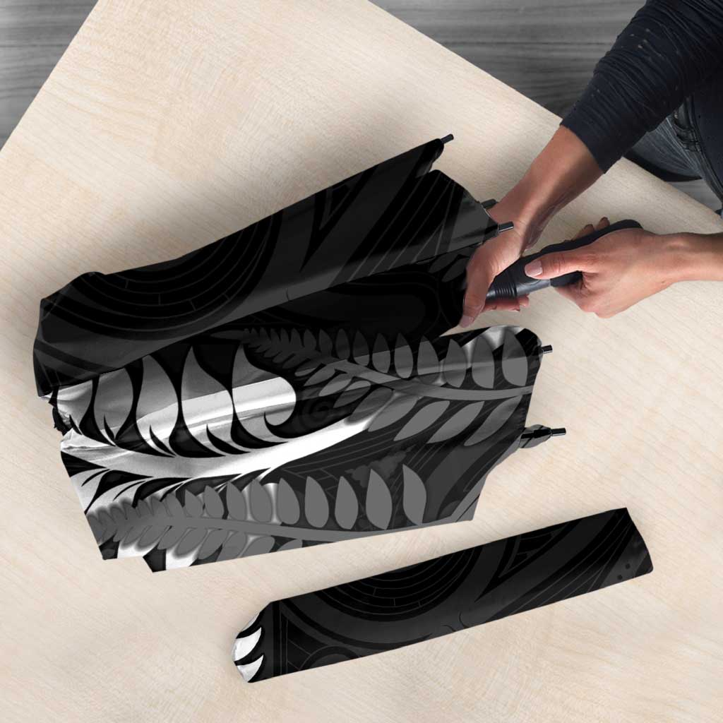 New Zealand Chur Bro Umbrella Maori Koru With Silver Fern LT05 - Polynesian Pride
