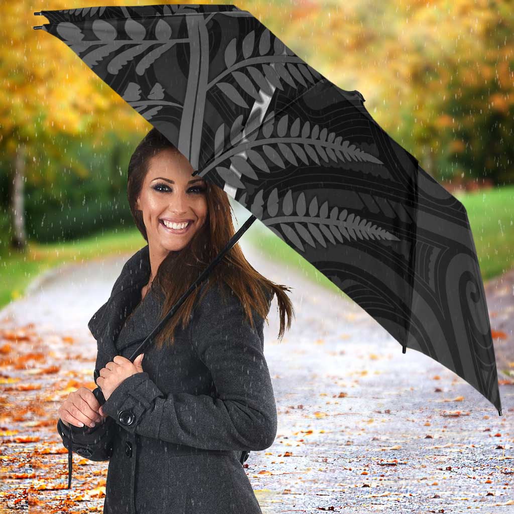 New Zealand Chur Bro Umbrella Maori Koru With Silver Fern LT05 - Polynesian Pride