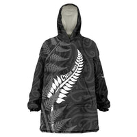 Personalised New Zealand Chur Bro Wearable Blanket Hoodie Maori Koru With Silver Fern