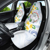 Northern Mariana Islands Chamorro Car Seat Cover Plumeria Curves Style White Version LT05 - Polynesian Pride