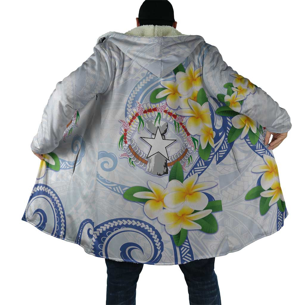 Northern Mariana Islands Chamorro Cloak Plumeria Curves Style White Version