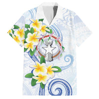 Northern Mariana Islands Chamorro Hawaiian Shirt Plumeria Curves Style White Version LT05 White - Polynesian Pride