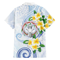 Northern Mariana Islands Chamorro Hawaiian Shirt Plumeria Curves Style White Version LT05 - Polynesian Pride