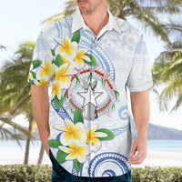 Northern Mariana Islands Chamorro Hawaiian Shirt Plumeria Curves Style White Version LT05 - Polynesian Pride
