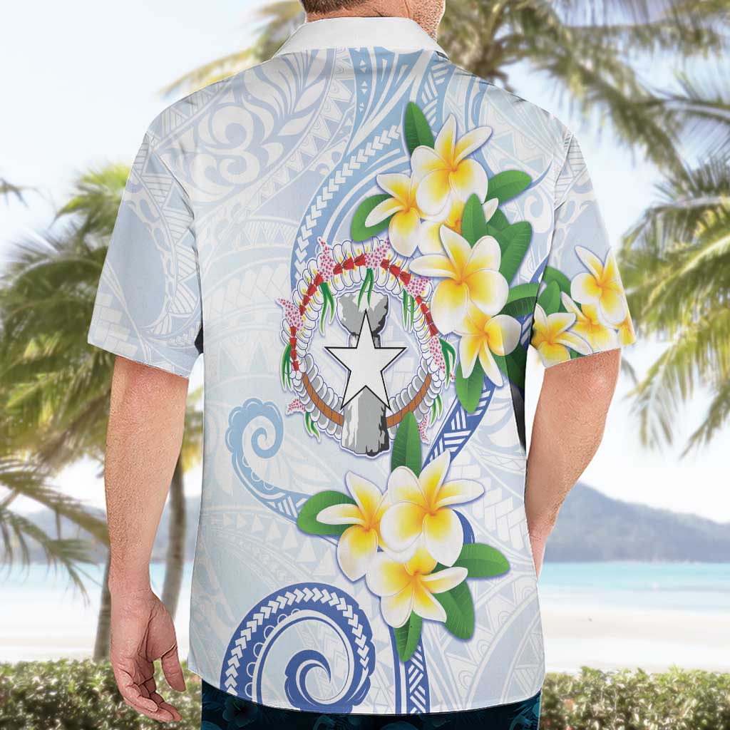 Northern Mariana Islands Chamorro Hawaiian Shirt Plumeria Curves Style White Version LT05 - Polynesian Pride