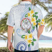 Northern Mariana Islands Chamorro Hawaiian Shirt Plumeria Curves Style White Version LT05 - Polynesian Pride