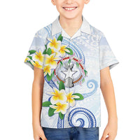 Northern Mariana Islands Chamorro Hawaiian Shirt Plumeria Curves Style White Version LT05 - Polynesian Pride