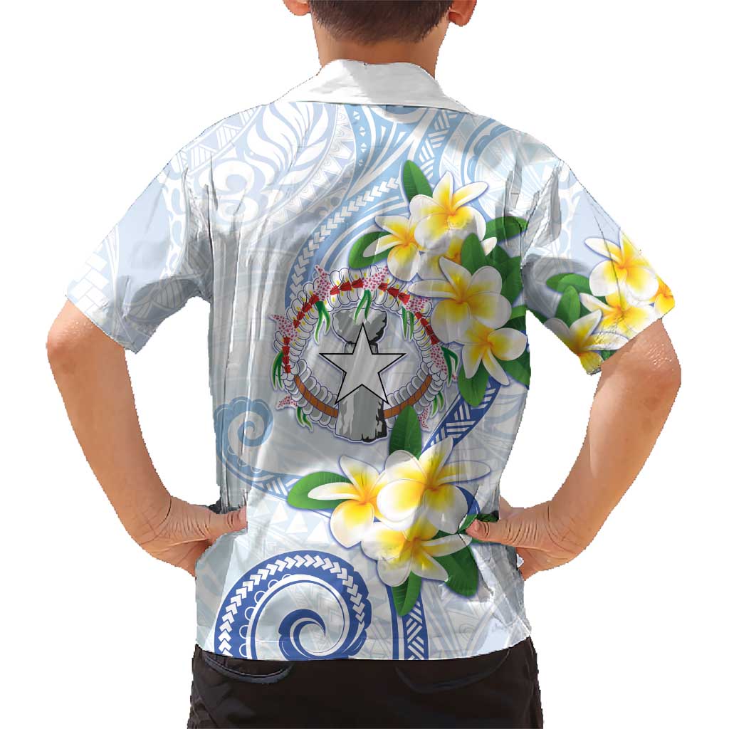 Northern Mariana Islands Chamorro Hawaiian Shirt Plumeria Curves Style White Version LT05 - Polynesian Pride