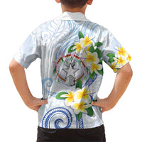 Northern Mariana Islands Chamorro Hawaiian Shirt Plumeria Curves Style White Version LT05 - Polynesian Pride