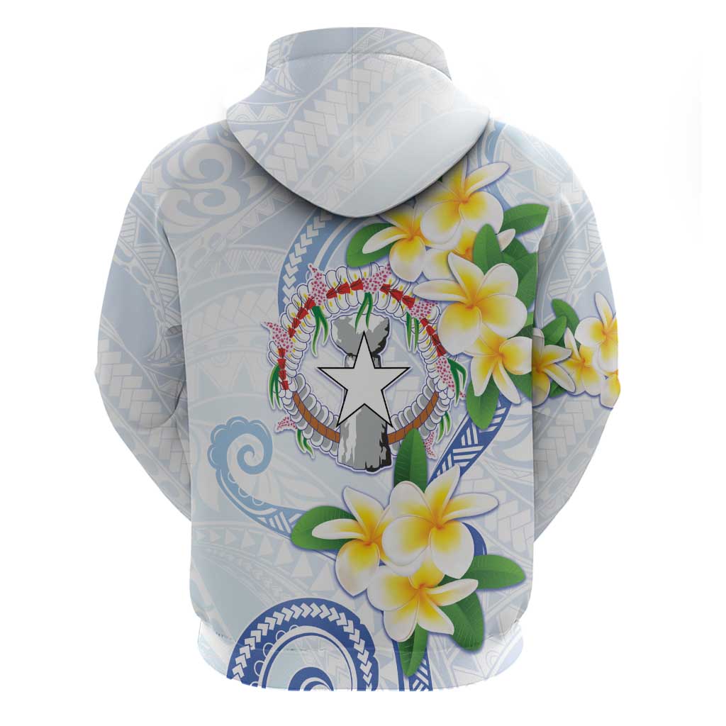 Northern Mariana Islands Chamorro Zip Hoodie Plumeria Curves Style White Version LT05 - Polynesian Pride