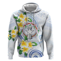 Northern Mariana Islands Chamorro Zip Hoodie Plumeria Curves Style White Version LT05 Pullover Hoodie White - Polynesian Pride