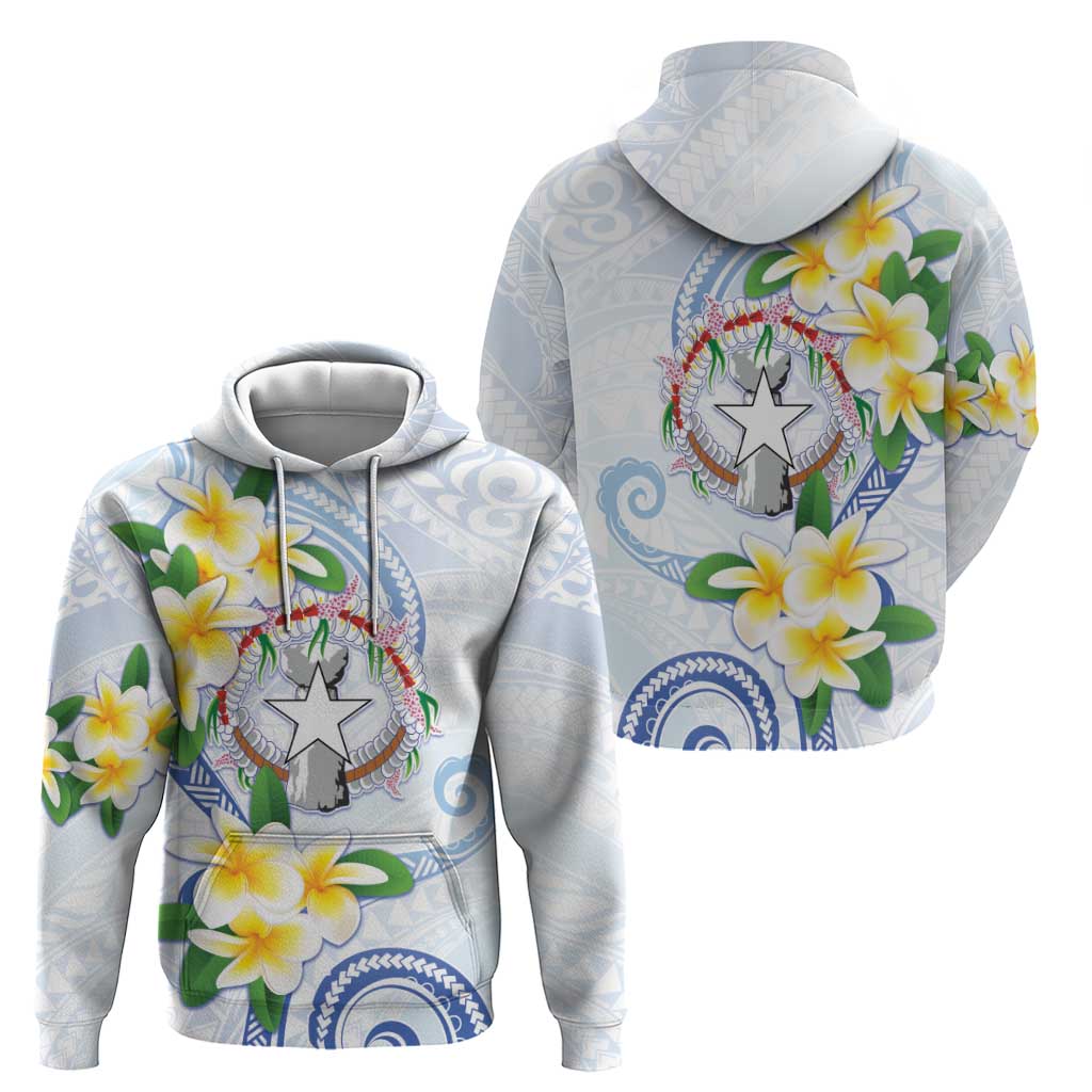 Northern Mariana Islands Chamorro Zip Hoodie Plumeria Curves Style White Version LT05 - Polynesian Pride