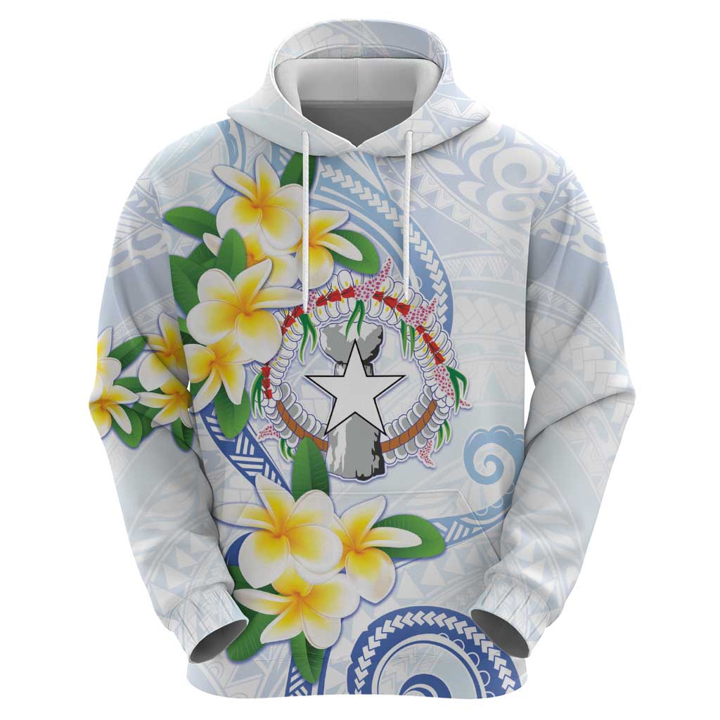 Northern Mariana Islands Chamorro Zip Hoodie Plumeria Curves Style White Version LT05 - Polynesian Pride